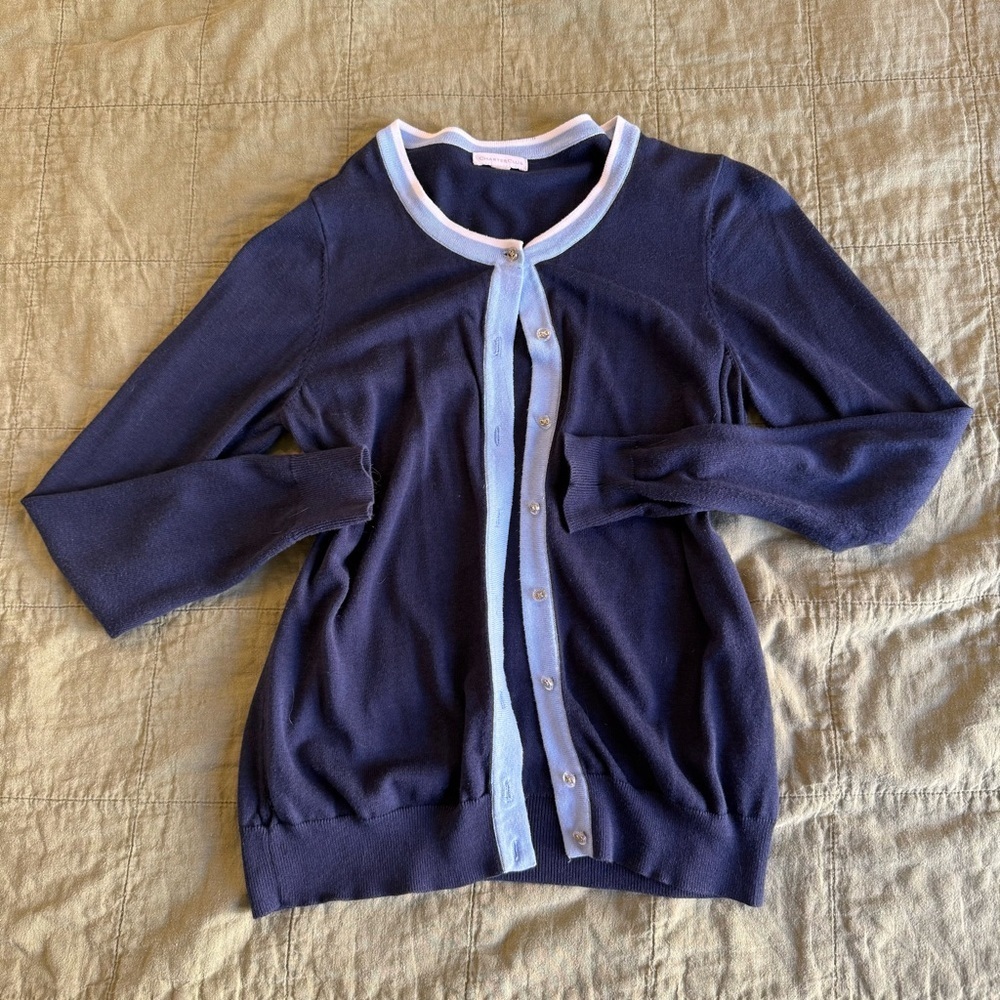 Charter Club | women's small-medium Navy Cardigan with White Accents